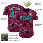 Jersey Tier Teal-Schwarz Muster Authentische Drachen Baseball 3D Design Crimson Custom Jersey Tier Teal-Schwarz Muster Authentische Drachen Baseball 3D Design Crimson Custom