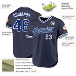 Baseball Authentic Navy Throwback Royal-Weiß Custom Trikot Baseball Authentic Navy Throwback Royal-Weiß Custom Trikot