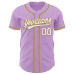 Jersey Light Authentic Weiß-Old Purple Baseball Custom Gold Jersey Light Authentic Weiß-Old Purple Baseball Custom Gold