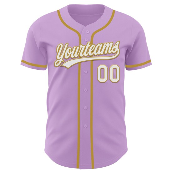 Jersey Light Authentic Weiß-Old Purple Baseball Custom Gold Jersey Light Authentic Weiß-Old Purple Baseball Custom Gold