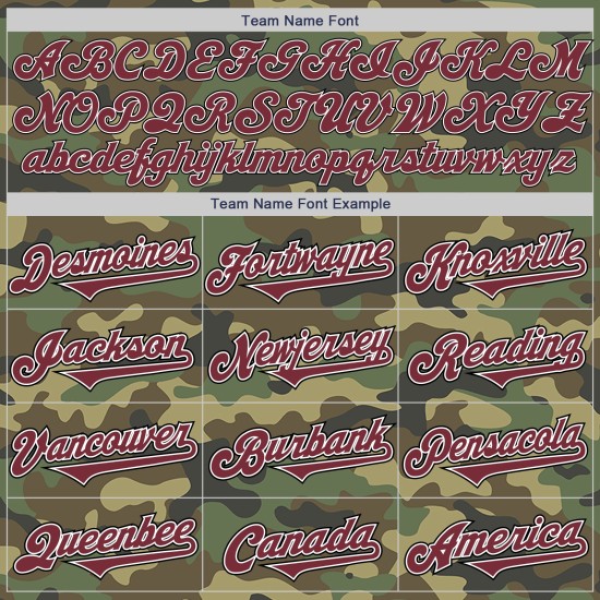 Camo Burgund-Schwarz Authentic Baseball Salute To Service Jersey Custom Camo Burgund-Schwarz Authentic Baseball Salute To Service Jersey Custom