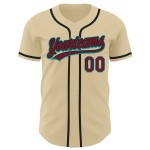 Custom Sand Baseball Authentic Crimson Trikot Schwarz-Aqua Custom Sand Baseball Authentic Crimson Trikot Schwarz-Aqua