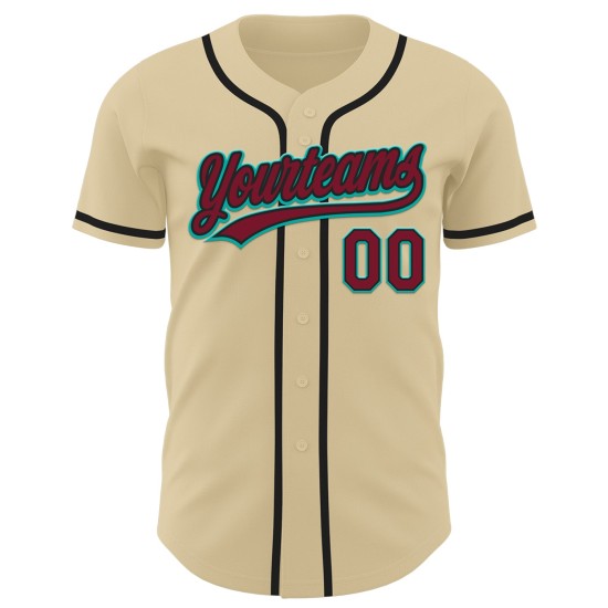 Custom Sand Baseball Authentic Crimson Trikot Schwarz-Aqua Custom Sand Baseball Authentic Crimson Trikot Schwarz-Aqua