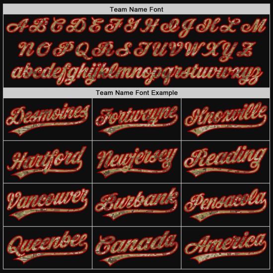 Authentisches Custom Camo-Rot-Trikot Throwback Black Baseball Authentisches Custom Camo-Rot-Trikot Throwback Black Baseball