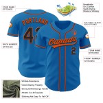 Schwarz-Orange Baseball Jersey Authentic Blau Custom Schwarz-Orange Baseball Jersey Authentic Blau Custom