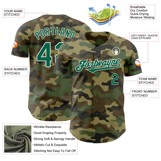 To Camo Kelly Jersey Baseball Custom Salute Grün-Weiß Authentischer Service To Camo Kelly Jersey Baseball Custom Salute Grün-Weiß Authentischer Service