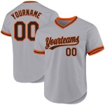 Throwback Jersey Schwarz-Orange Baseball Custom Grau Authentic Throwback Jersey Schwarz-Orange Baseball Custom Grau Authentic