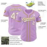 Jersey Light Authentic Weiß-Old Purple Baseball Custom Gold Jersey Light Authentic Weiß-Old Purple Baseball Custom Gold