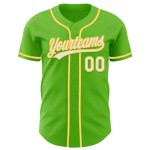 Grünes authentisches Trikot Aurora Custom Weiß-Gelb Baseball Grünes authentisches Trikot Aurora Custom Weiß-Gelb Baseball