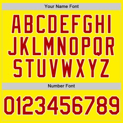 Baseball Gelbes Trikot Rot-Weiß Hell Authentisch Custom