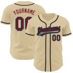Custom Sand Baseball Authentic Crimson Trikot Schwarz-Aqua Custom Sand Baseball Authentic Crimson Trikot Schwarz-Aqua