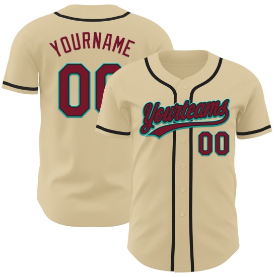 Custom Sand Baseball Authentic Crimson Trikot Schwarz-Aqua Custom Sand Baseball Authentic Crimson Trikot Schwarz-Aqua