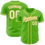Grünes authentisches Trikot Aurora Custom Weiß-Gelb Baseball Grünes authentisches Trikot Aurora Custom Weiß-Gelb Baseball