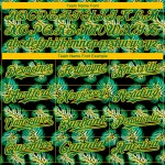 Monstera Jersey Custom Kelly Black Muster Authentisches Baseball Tropisches Grün-Gold 3D-Design Monstera Jersey Custom Kelly Black Muster Authentisches Baseball Tropisches Grün-Gold 3D-Design