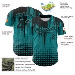 Baseball-Design benutzerdefinierte abstrakte 3D schwarz Jersey Form authentische Teal Muster Baseball-Design benutzerdefinierte abstrakte 3D schwarz Jersey Form authentische Teal Muster