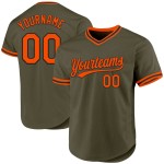 Olivgrün-Orange-Schwarzes Jersey Service Baseball Custom Salut Authentische Throwback To Olivgrün-Orange-Schwarzes Jersey Service Baseball Custom Salut Authentische Throwback To