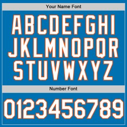 Weiß-Orange Jersey Blau Custom Authentic Baseball