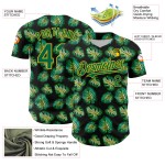 Monstera Jersey Custom Kelly Black Muster Authentisches Baseball Tropisches Grün-Gold 3D-Design Monstera Jersey Custom Kelly Black Muster Authentisches Baseball Tropisches Grün-Gold 3D-Design