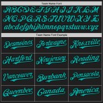 Benutzerdefinierte schwarz 3D Baseball Aqua-Pink Konfetti Design Jersey Muster authentisch Benutzerdefinierte schwarz 3D Baseball Aqua-Pink Konfetti Design Jersey Muster authentisch