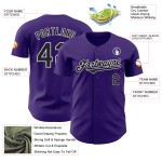 Schwarz-Weiß Authentic Jersey Custom Baseball Lila Schwarz-Weiß Authentic Jersey Custom Baseball Lila