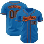 Schwarz-Orange Baseball Jersey Authentic Blau Custom Schwarz-Orange Baseball Jersey Authentic Blau Custom