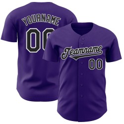 Schwarz-Weiß Authentic Jersey Custom Baseball Lila