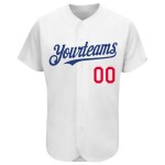Weißes, individuelles Royal-Rot-Baseball-Authentic-Trikot Weißes, individuelles Royal-Rot-Baseball-Authentic-Trikot