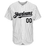 Benutzerdefinierte schwarz Nadelstreifen weiß Jersey authentische Baseball grau Benutzerdefinierte schwarz Nadelstreifen weiß Jersey authentische Baseball grau