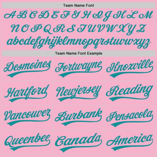 Teal Baseball Custom Pink Light Authentic Trikot Teal Baseball Custom Pink Light Authentic Trikot