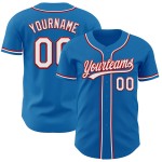 Custom Baseball Trikot Authentic Weiß-Rot Blau Custom Baseball Trikot Authentic Weiß-Rot Blau