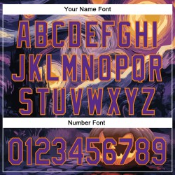 Bay Baseball Halloween Custom Authentic Jersey 3D Lila Orange Bay Baseball Halloween Custom Authentic Jersey 3D Lila Orange