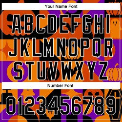 Orange Authentic 3D Halloween Baseball Schwarz-Lila Custom Jersey Orange Authentic 3D Halloween Baseball Schwarz-Lila Custom Jersey