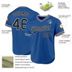 Blaues authentisches schwarz-graues benutzerdefiniertes Throwback-Baseballtrikot Blaues authentisches schwarz-graues benutzerdefiniertes Throwback-Baseballtrikot