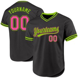 Jersey Throwback Pink-Neon Schwarz Authentic Grün Custom Baseball