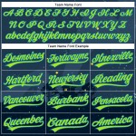 Grün-Blau Neon Benutzerdefinierte Authentische Halloween Navy 3D Jersey Baseball