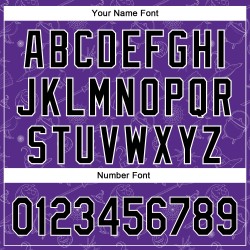 Baseball Authentic Custom Jersey 3D Lila Schwarz-Weiß Halloween Baseball Authentic Custom Jersey 3D Lila Schwarz-Weiß Halloween