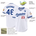 Weißes authentisches Baseball-Trikot Custom Throwback Royal-Rot Weißes authentisches Baseball-Trikot Custom Throwback Royal-Rot