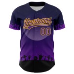 Jersey Totenkopf Custom Lila-Gelb Authentisches Halloween 3D Muster Schwarz Baseball Jersey Totenkopf Custom Lila-Gelb Authentisches Halloween 3D Muster Schwarz Baseball
