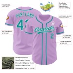Jersey Authentic Baseball Teal-Weiß Hellviolett Custom Jersey Authentic Baseball Teal-Weiß Hellviolett Custom