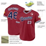 Benutzerdefiniertes Marineblau-Weiß Throwback Baseball Maroon Authentic Jersey Benutzerdefiniertes Marineblau-Weiß Throwback Baseball Maroon Authentic Jersey