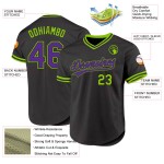 Grün Schwarz Jersey Baseball Throwback Custom Authentic Lila-Neon Grün Schwarz Jersey Baseball Throwback Custom Authentic Lila-Neon