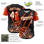 Muster Tier Design Authentische Fußball Schwarz Klaue Baseball Weiß-Orange 3D Custom Und Helm Jersey Muster Tier Design Authentische Fußball Schwarz Klaue Baseball Weiß-Orange 3D Custom Und Helm Jersey