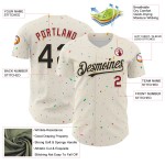 Design Authentic Creme Schwarz-Crimson Muster Jersey Konfetti 3D Custom Baseball Design Authentic Creme Schwarz-Crimson Muster Jersey Konfetti 3D Custom Baseball
