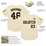 Gold Authentic Cream Custom Throwback Mesh Baseball Schwarz-Old Jersey Gold Authentic Cream Custom Throwback Mesh Baseball Schwarz-Old Jersey