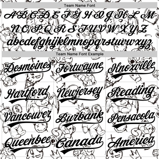 Baseball Weiß Muster Schwarz Halloween Jersey Authentische Custom 3D