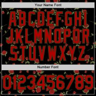 Benutzerdefinierte authentische Muster rot-grün Design Jersey Baseball Gothic schwarz 3D Rose Stil Benutzerdefinierte authentische Muster rot-grün Design Jersey Baseball Gothic schwarz 3D Rose Stil