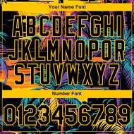 Authentische Schwarz Hawaii Palmen Gelb Custom Design Baseball Muster Jersey Bäume Tropical 3D Authentische Schwarz Hawaii Palmen Gelb Custom Design Baseball Muster Jersey Bäume Tropical 3D