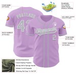 Lila Custom Authentic Grau-Weiß Baseball Jersey Light Lila Custom Authentic Grau-Weiß Baseball Jersey Light