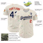 Authentisches Konfetti-Design-Trikot Baseball-Muster Custom Creme Navy-Rot 3D Authentisches Konfetti-Design-Trikot Baseball-Muster Custom Creme Navy-Rot 3D