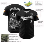 3D Schwarz Weiß-Stahl Halloween Authentic Custom Baseball Grau Jersey 3D Schwarz Weiß-Stahl Halloween Authentic Custom Baseball Grau Jersey